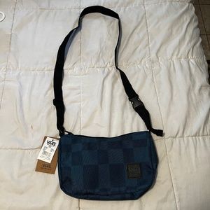 NWT Vans blue checkered cross body purse